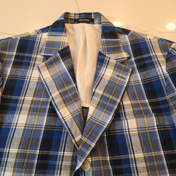 O'Connells Authentic Cotton Madras Plaid Gingham Sport Coat Blazer Mens 40R - Picture 7 of 14